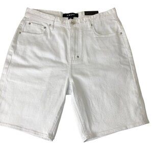 AKOO MENS STANDARD FIT WHITE DENIM SHORTS‎ 32 NEW WITHTAG